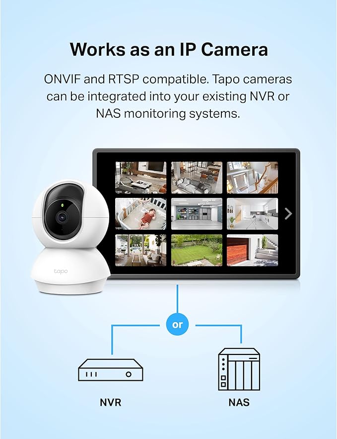 Tapo TP-Link 2K Pan Tilt Security Camera for Baby Monitor, Dog Camera w/Motion Detection, 2-Way Audio Siren, Night Vision, Cloud &SD Card Storage (Up to 256 GB), Works with Alexa & Google Home (C210)