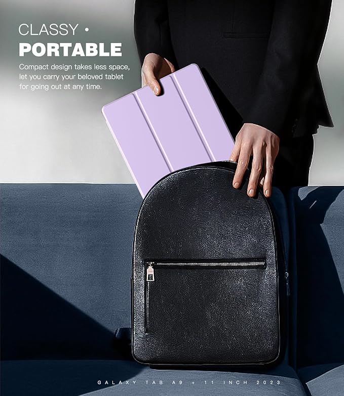 TiMOVO Case for Samsung Galaxy Tab A9+/A9 Plus 11 Inch 2023, Slim Lightweight Stand Hard Back Shell Protective Cover for Galaxy Tab A9+ Tablet SM-X210/X216/X218, Auto Wake/Sleep, Lilac