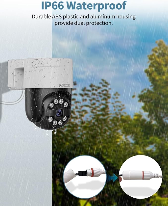 OHWOAI 《4K/8.0 Megapixel & Smart Auto Tracking》Wired PTZ Security Camera System, 4K POE Cameras Systems for Home Video Surveillance DVR Kits