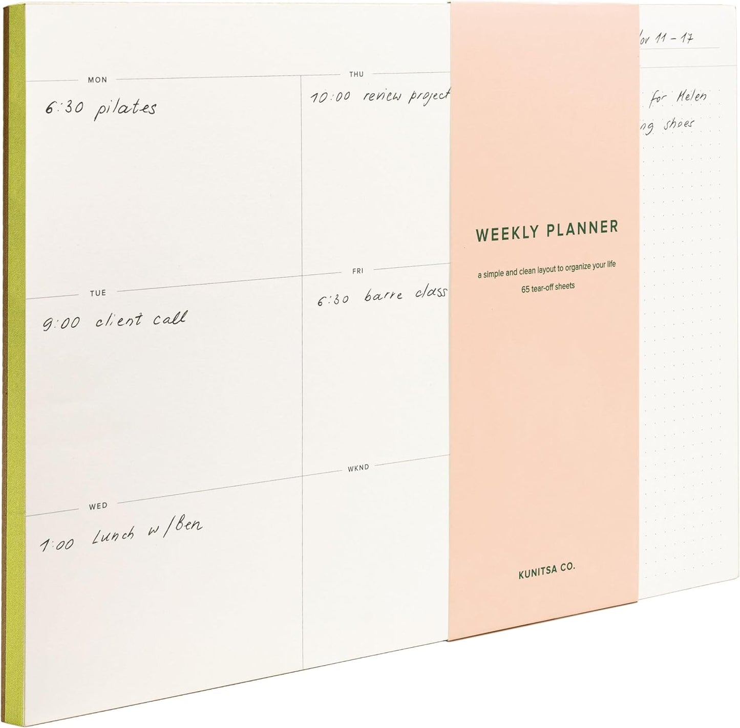 Daily and Weekly To-Do List Notepad â Desk Pad for Work and Study, Lime, 11.7x8.3 Inches