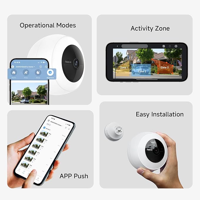 Noorio B310 Wireless Outdoor Security Camera with 600lm Spotlight, 12600mAh Battery-Powered Solar Camera with 16GB Free Local Storage, 2K Color Night Vision, 2.4GHz WiFi Only