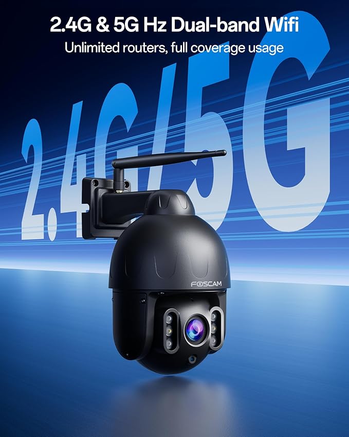 FOSCAM 4K/8MP Security Cameras Wireless Outdoor, 4X Optical Zoom AI Human/Vehicle Detection,66FT Color Night Vision, 120dB Siren, IP66