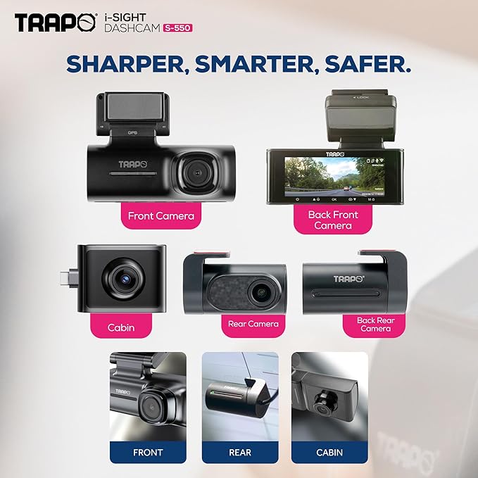 i-Sight S550 – Dash Cam Front and Rear Plus Cabin for Cars. Dash Camera for Cars with 60fps, 4K Dashcam, Built-in GPS, Wi-Fi, Lane Departure Alert, Parking Mode & G-Sensor