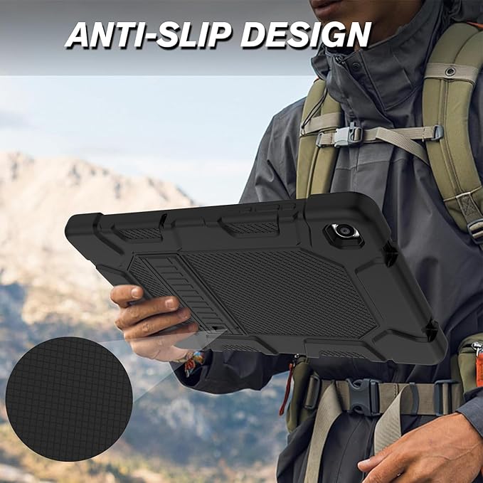 Rantice Case for Samsung Galaxy Tab A9+/A9 Plus 11", Heavy Duty Shockproof Rugged Protective Case with Kickstand for Galaxy Tab A9+/A9 Plus 11 Inch (SM-X210/X216/X218), Black