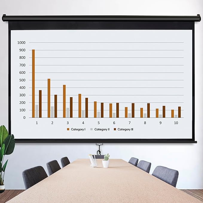 SUPER DEAL 80'' 16:9 HD Projection Screen Foldable Anti-Crease Portable Projector Movie Screen Manual Pull Down for Home Theater Presentation Education Outdoor Indoor Public Display, Black