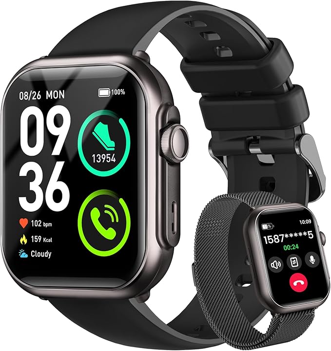 RUXINGX Smart Watch for Women Men: Smartwatch with SpO2 Sleep Track & Heart Rate Monitor, Bluetooth Calling for iPhone Android, 30-Day Long Battery, 120+ Fitness Modes, IP68 Waterproof, Reloj