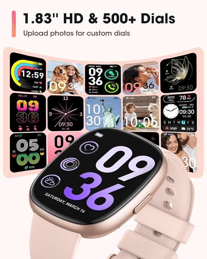 Smart Watch for Women Fitness Tracker: Fitness Watch with Blutooth Call 24/7 Heart Rate SpO2 Sleep Monitor IP68 Waterproof 120+ Sport Mode Activity Trackers Compatible iPhone Android Phones (3 Bands)