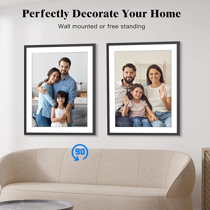 Large Digital Photo Frame 17-inch - Dual-Wifi Electronic Digital Photo Frames, 32GB Digital Photo Frame, Full Function, IPS Touch Screen, Share Photo via App Email, Free Cloud, Gift for Family Friends
