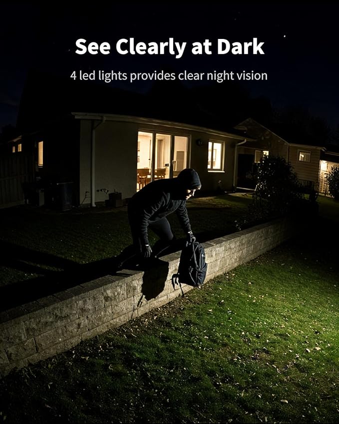 Aume 4MP Security Cameras Wireless Outdoor, 2-cam-kit, No Monthly Fee, Solar Powered Home Surveillance System, 360° Panoramic View, 2K Color Night Vision, Real-time Alerts, Support 5G&2.4G WiFi Router