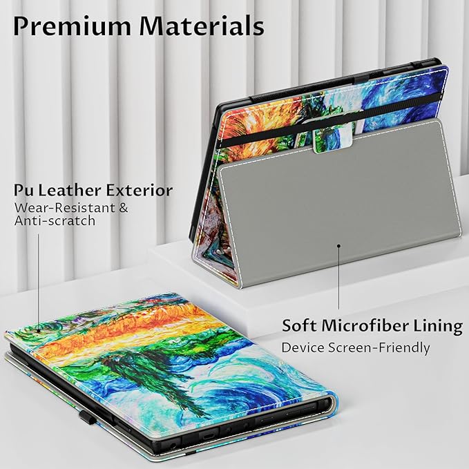 VORI Case for All-New Amazon Kindle Fire HD 10 Tablet (13th/11th Generation 2023/2021 Release) and Fire HD 10 Plus - Slim Folding Stand Folio Cover with Auto Wake/Sleep & Hand Strap, Wheatfield