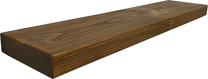joelsantiques 42 Inch Wooden Floating Shelves for Wall - 42x8x2 in - Made of Natural Wood - Heavy Duty Rustic Wall Shelves Made in USA - Perfect for Living Room, Kitchen - Brown