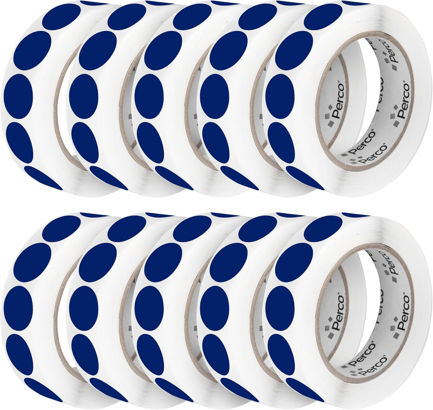 Perco Dark Blue 1-Inch Perforated Circle Dot Sticker Labels â 10 Rolls, 10,000 Round Stickers â with Permanent Adhesive for Inventory Management, Color Coding, Garage Sales, CraftsâMade in USA