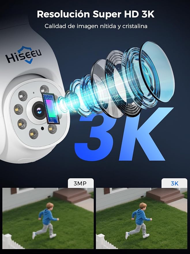 Hiseeu 5MP Wireless PTZ Security Camera System, Indoor Outdoor IP66 Waterproof WiFi Camera, 4K 10CH NVR, 2-Way Audio, Motion Detection Alarm, 24/7 Surveillance, 1TB Hard Drive (Need Plug-in)