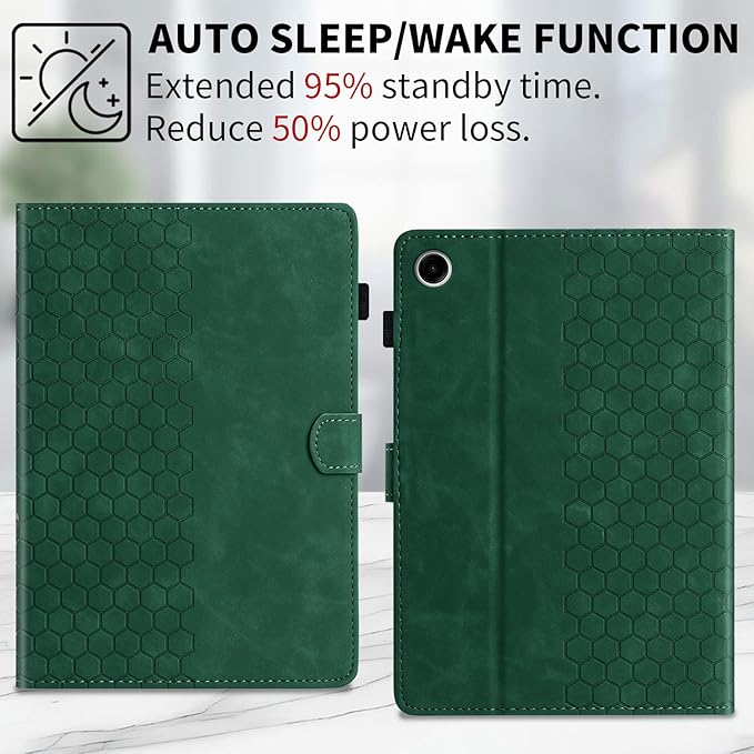 Case for Samsung Galaxy Tab A9 Plus/A9+ 5G 11 Inch 2023 Model (SM-X210/X216/X218), Multi-Angle Viewing Smart Stand with Pocket Auto Wake/Sleep PU Leather Tablet Cases Flip Folio Cover Green