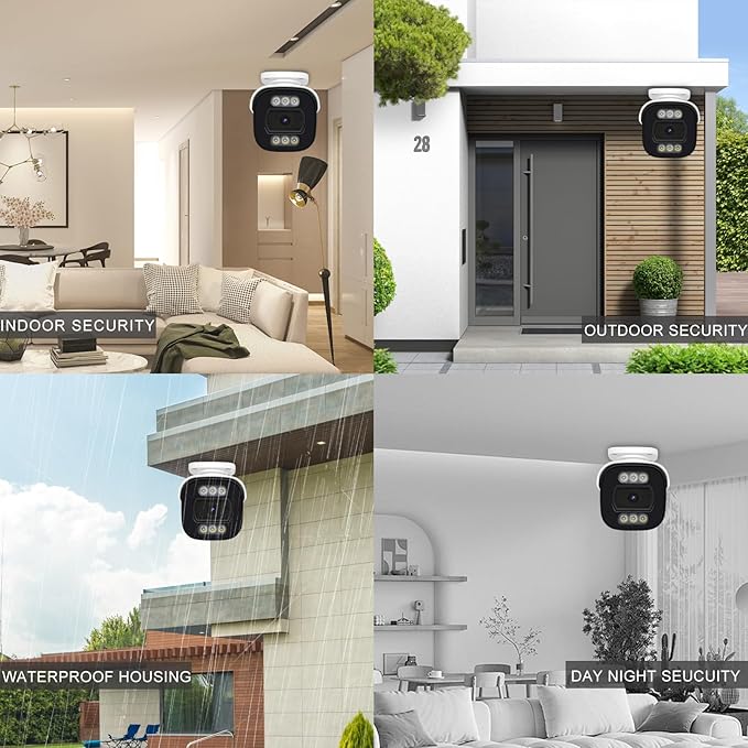 1080P CCTV Camera (Hybrid 4-in-1 HD-CVI/TVI/AHD/960H Analog CVBS) Outdoor Indoor, 6pcs IR-LEDs, ICR, 2.8mm Lens, 105° Wide Angle, Full Metal Housing, for 960H,720P,1080P,5MP,4K Analog DVR