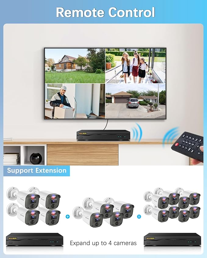 【90ft Super Night Vision】 3K Outdoor Wired Security Camera System, Home Video Surveillance Systems, CCTV Cameras with DVR Recorder