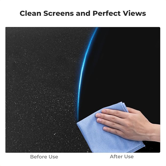 K&F CONCEPT 250ML Screen Cleaner Spray + Large Pearl Cloth + Microfiber Cloths*2 + 4 Brushes - Travel Size Electronic Cleaner for Car, Computer, Laptop, iPad, MacBook, Phone, Watch, Eyeglass