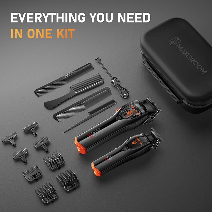 Professional Hair Clippers for Men, 9000 RPM Magnetic Motor, DLC Blades Cordless Hair Cutting Clippers, Beard Trimmer, Haircut Kit, Perfect for Barber Fades, Gifts for Men