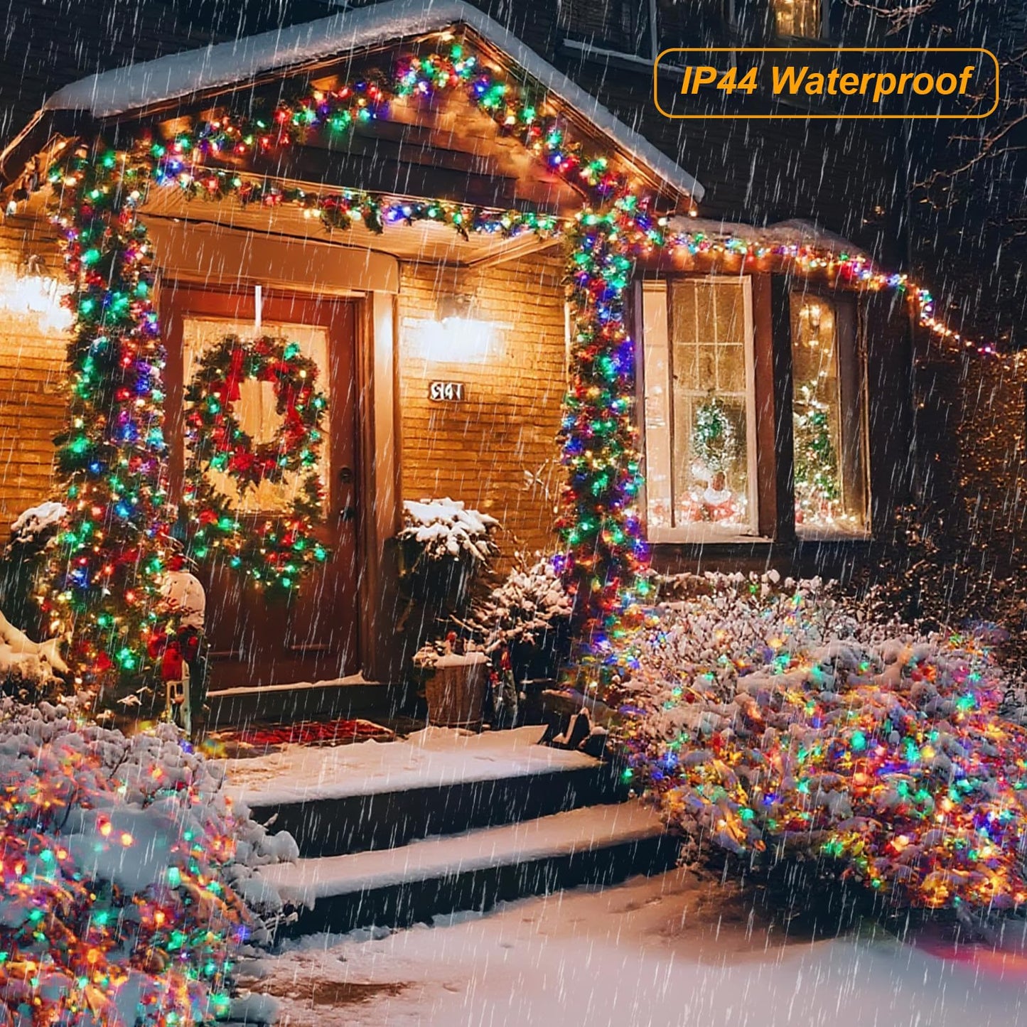Pooqla Color Changing Christmas Lights, 200 LED Battery Powered String Lights, 66.6 FT, RGB with Remote, 2 Pack