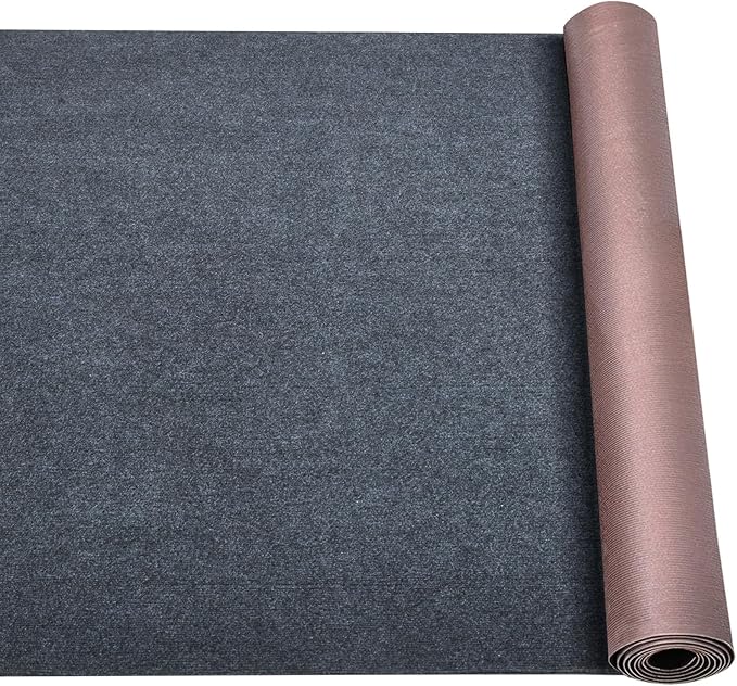 Marine Carpet,5 FT x 25 FT Dark Gray Indoor Outdoor Carpet 0.2" Thick Boat Carpet with Water-Proof TPE Backing, Non-Slide Outdoor Marine Carpet Roll for Home, Patio, Porch, Deck