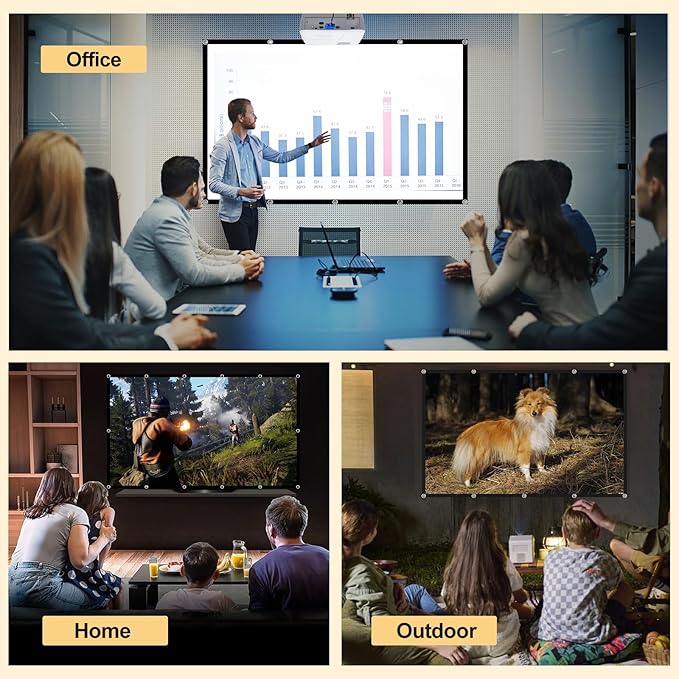 Foldable 100-inch Projector Screen,XINLEMY 4k 16:9 Anti-Crease Portable Washable Projector Backing Black Absorbs Light Movies Screens for Home Theater Backyard Indoor and Outdoor Camping