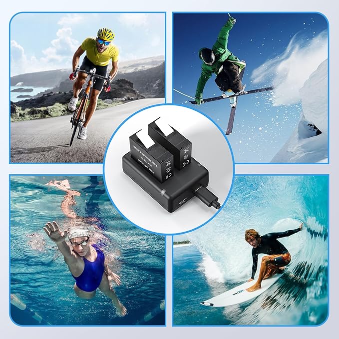 2 Packs 1800mAh Batteries for Insta 360 Action Camera, Compatible with Insta360 Ace Pro 2/Ace Pro/Ace Camera, with Dual Fast Charge Hub