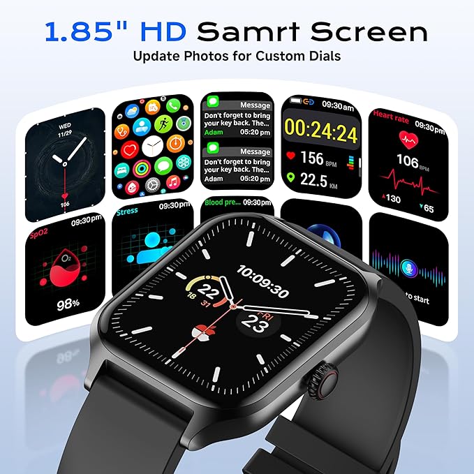 ChatGPT AI Translation Smart Watch, AMOLED Display Fitness Tracker, Fitness Watch,Watches for Man and Women,Titanium Alloy IP68 Waterproof, Multi-Sport Modes, Compatible with Android & iOS,Black
