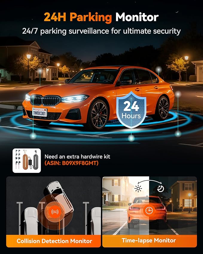 WOLFBOX X3 2.5K 1440P 60FPS Dash Camera, STARVIS 2 IMX675 with ADAS, 1440P+1080P Dual Dashcam Front and Rear Camera 5MP with Built-in 5.8GHz WiFi & GPS, 64GB Card, Touch Screen, G-Sensor, Loop Record