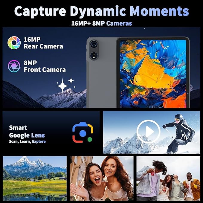 2026 12 Inch Tablet, Android 15 Tablets with Keyboard, 24GB+256GB+2TB Expand, 2K Display, Tablet PC with 5G WiFi, Octa-Core, 8000mAh, BT5.0, GMS, GPS, 2 in 1 Tablets with Case, Mouse, Stylus(Silver)