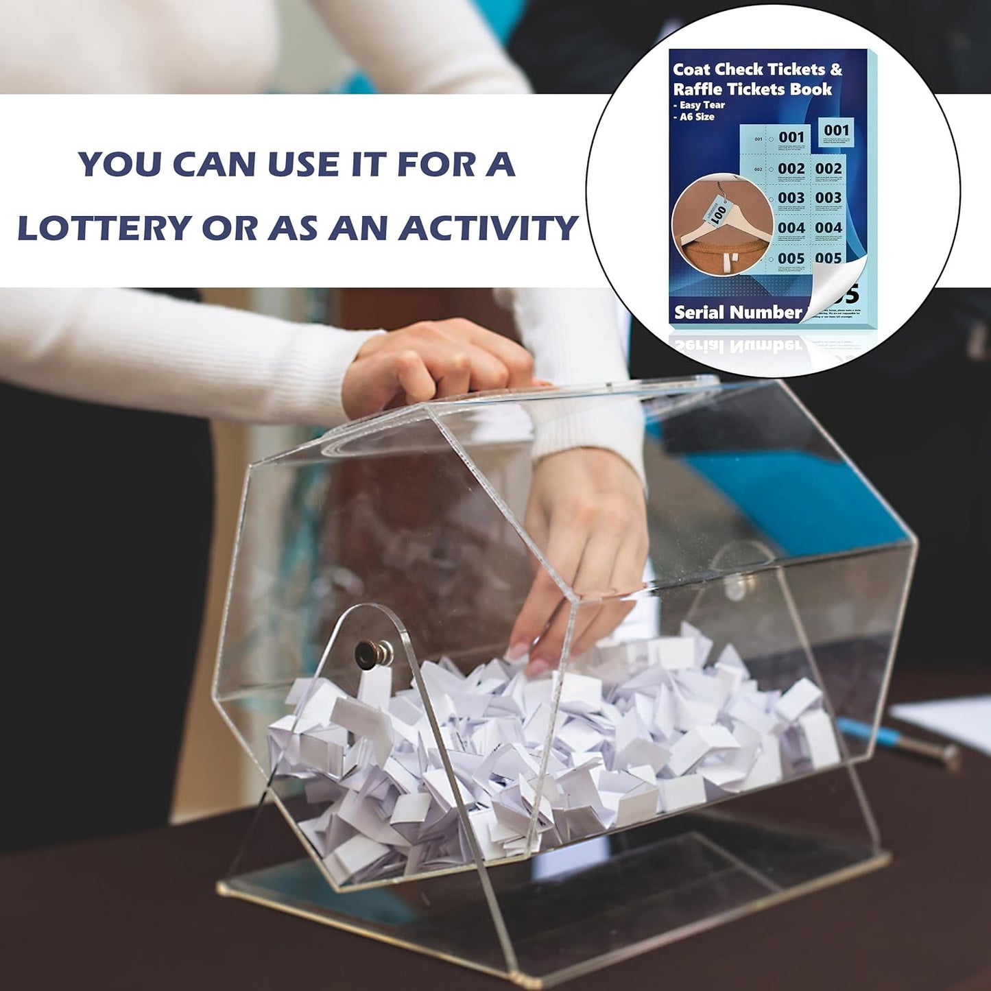 500 Pcs Coat Check Tickets 2 Part Book Bulk 5.8x4.2 Inch A6 Paper Coat Room Tags Raffle Tickets Coat Check Tags 1 to 500 with Hole for Cloakroom Storage or Event Raffle Draws (Blue) (1)