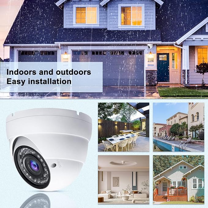 Anpviz Analog CCTV Camera 1080P HD 4-in-1(TVI/AHD/CVI/960H CVBS), 4X Manual Focus/Zoom Analog Camera 2.8-12mm Varifocal Lens, 36 IR-LEDs Dome Turret Security Camera for Indoor and Outdoor