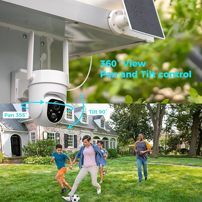 Vicohome CQ4 2K AI Solar Security Camera Wireless Outdoor,Battery Powered Cam, Color Night Vision,Two Way Audio, Motion Detection, Easy to Setup,Audible Flashlight Siren 180 Days Exchange Policy