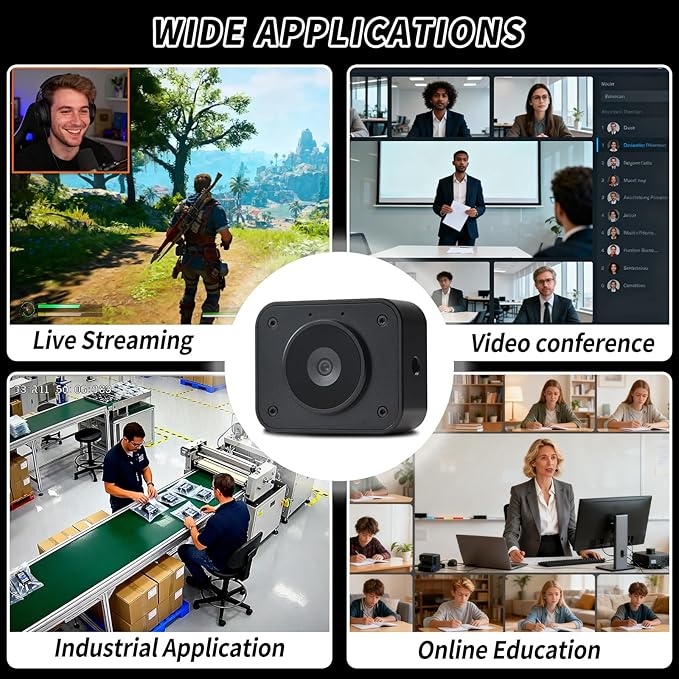 MOKOSE 4K Webcam for PC, Computer Camera with Microphone & Detachable Stand, 1/2.3" Sensor, Autofocus, Plug&Play, USB Streaming Camera for Gaming, Video Calling