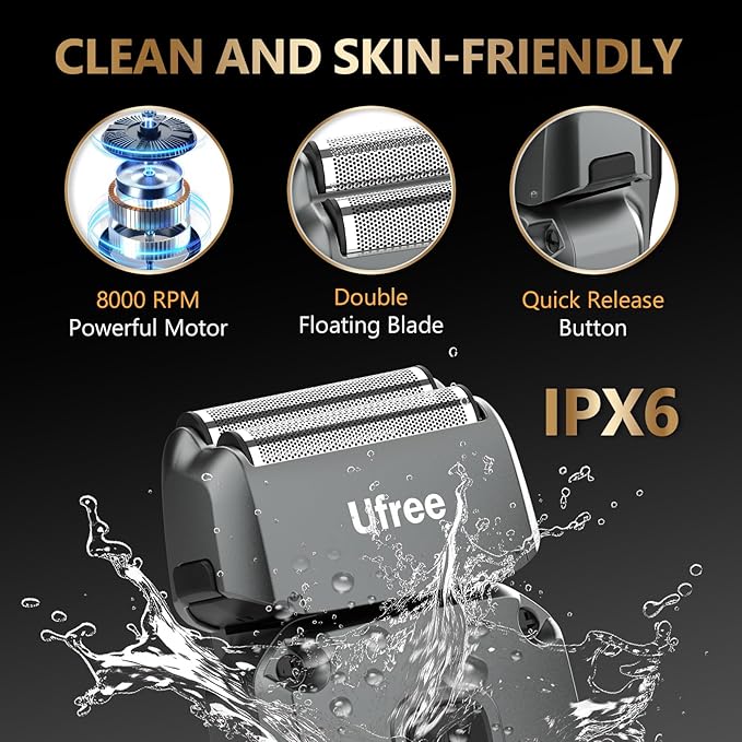 Ufree Hair Clippers for Men Professional, Beard Trimmer and Foil Shaver Electric Razor, Cordless Barber Clippers and Trimmers Set for Hair Cutting and Grooming, Gifts for Men