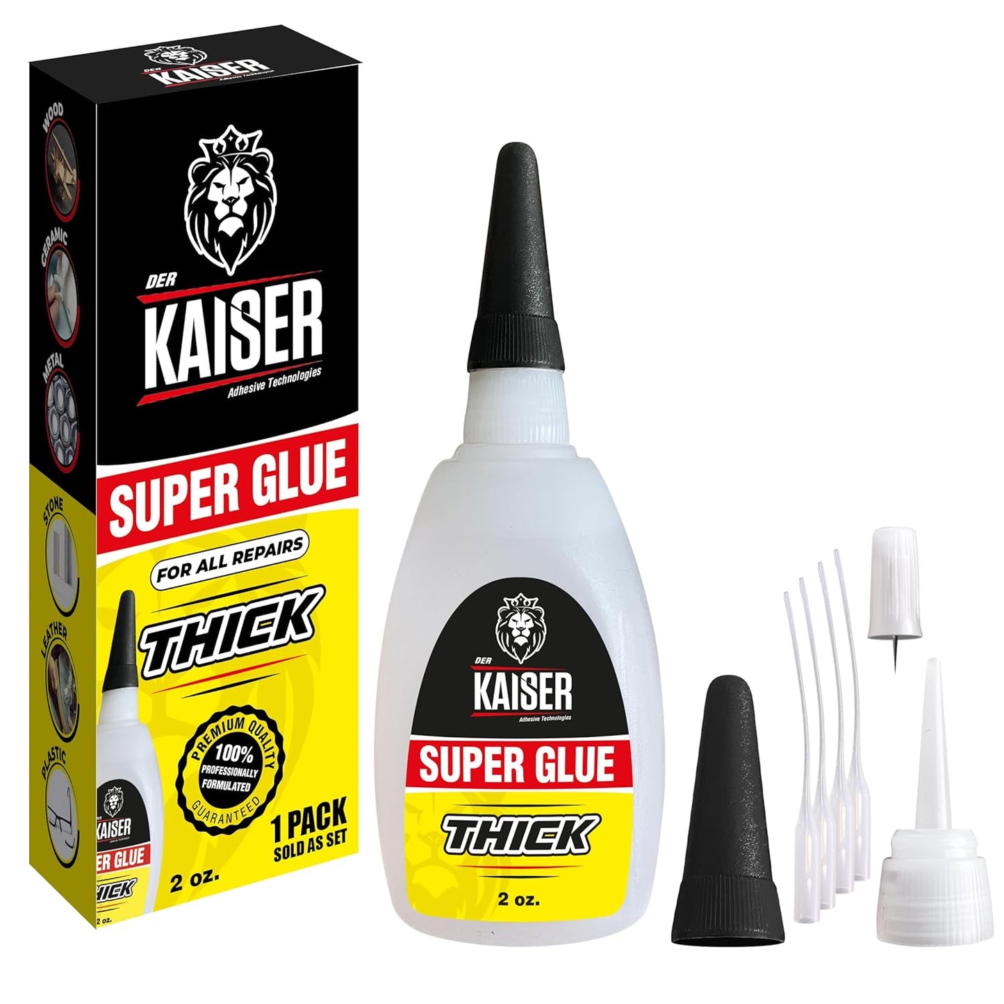 Thick Cyanoacrylate (CA) Super Glue â 2 oz Bottle â Gap-Filling Adhesive for Wood, Stone, Ceramic, and DIY Repairs