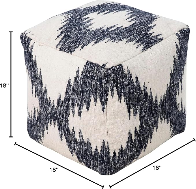 Mark&Day Pouf Ottoman, Grobriedenthal Modern Navy Cube Pouf Foot Rest for Living Room, Bedroom and Boho Home Decor (18"x18"x18")