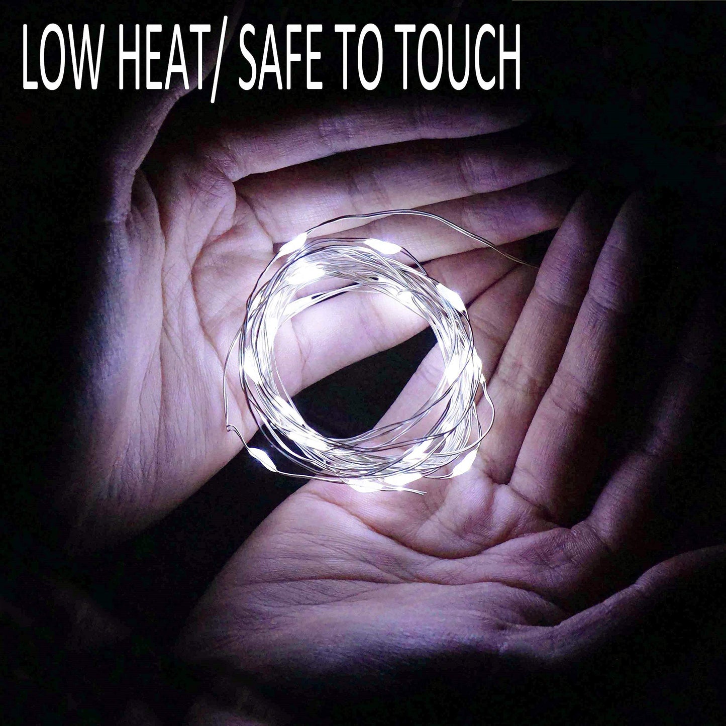 LoveNite LED Fairy String Lights, 20 LED Waterproof, 6.6ft, Cool White, Model 20-LED-35P-CW, Battery Operated for Decor