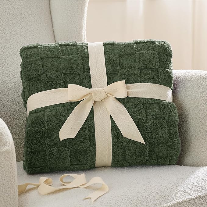 Bedsure GentleSoft Twin Blanket for Bed Bronze Green - Super Soft Cozy Blankets for Women Men Girls, Cute Fuzzy Fleece Throws for Bedroom Couch, 60x80 Inches