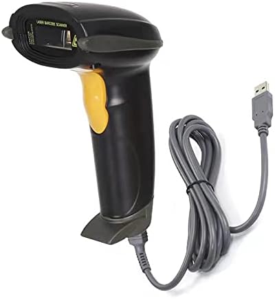 1D Wired Bar Code Scanners Readers for Computers PC, UNIDEEPLY USB Cable Laser Barcode Handheld, Hand Scanning Label UPC EAN Reader Gun Retails for Supermarket, Convenience Store, Warehouse, Black