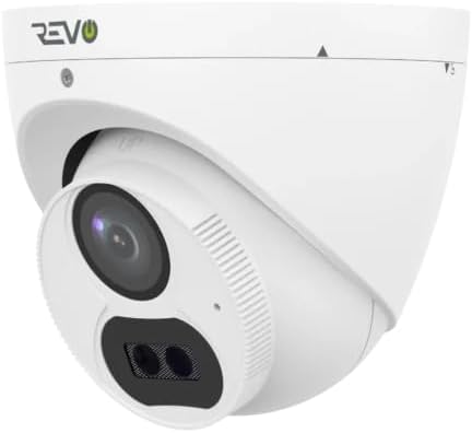 Revo Hybrid 8CH 4K Security System, 2TB Video Surveillance Grade HDD, 4X 4K Indoor/Outdoor IR Cameras with Built-in Microphone, Remote Viewing via Smartphone, PC and MAC (no Monthly fees)