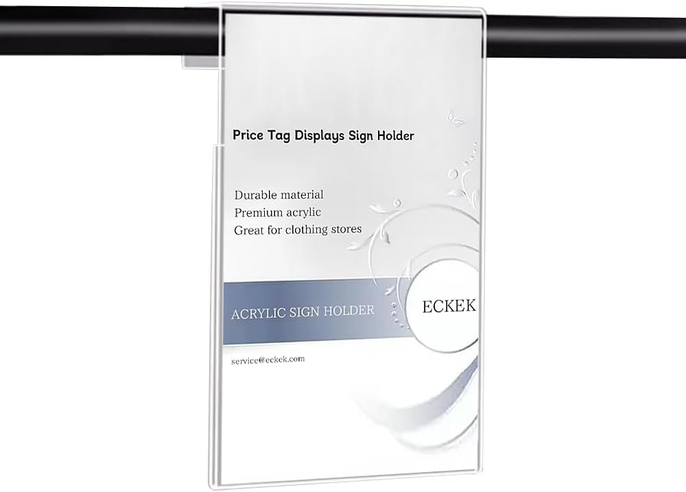 Acrylic Sign Holder Price Tag Displays Sign Holder Ads Display Stand for Retail Store Clothing Price (Vertical A5 148×210mm/ 5.83×8.27 inches)