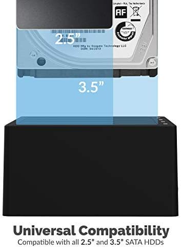 SABRENT 4-Bay USB 3.0 Docking Station for 2.5/3.5” SATA SSD/HDD, Tool-Free Trayless Design, USB 3.2 Gen 1 5Gbps, Supports 4 Drives Simultaneously, Compatible with Windows, macOS, Linux (DS-U3B4)