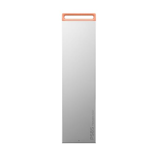 Lenovo PS8S 1TB Portable SSD, Up to 1050MB/s Read, 1000MB/s Write, USB 3.2 USB-C, Slim Lightweight (40g) Aluminum Body, Reliable Storage for PC/Mac & Android