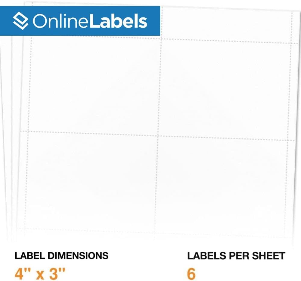 Name Badge Inserts - 4 x 3 - Cardstock - Pack of 1,500, 250 Sheets - Inkjet/Laser Printer - Online Labels