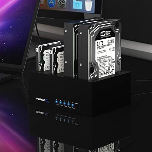 SABRENT 4-Bay USB 3.0 Docking Station for 2.5/3.5” SATA SSD/HDD, Tool-Free Trayless Design, USB 3.2 Gen 1 5Gbps, Supports 4 Drives Simultaneously, Compatible with Windows, macOS, Linux (DS-U3B4)