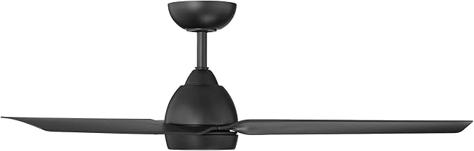 Mocha Indoor/Outdoor 3-Blade Smart Compatible Ceiling Fan 54in Matte Black with 3000K LED Light Kit and Remote Control with Wall Cradle. Works with iOS/Android, Alexa, and Google Assistant.