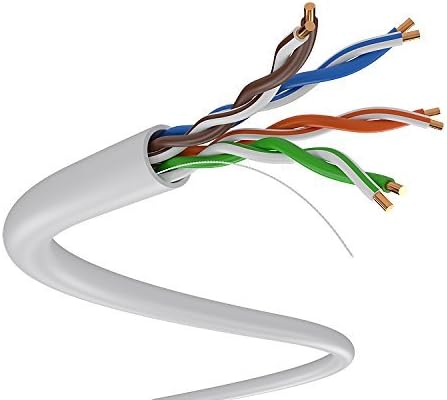 Dripstone CAT5e 1000ft 24AWG Solid UTP Unshielded Ethernet Cable RJ45 CCA Bulk Network LAN Wire RJ45 Easy Pull Box 305M (White)