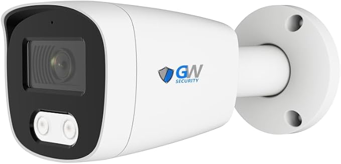 GW Security 8 Channel 4K NVR 5MP POE Audio & Video Security Camera System - Four 5MP 1920P AI Human & Vehicle Detection Weatherproof Bullet Cameras, Built in Microphone, Quick QR Code Easy Setup