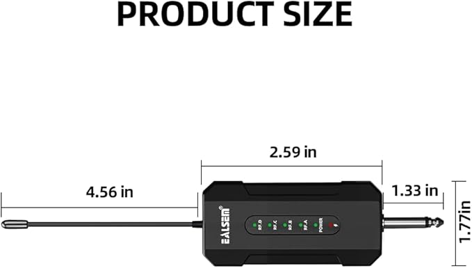ES-384 4-CH UHF Wireless Handheld Microphone System - 164ft Range, Rechargeable Receiver, Plug-and-Play for Karaoke & Live Shows - 4 Handheld Mics Included