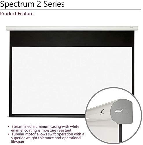 Elite Screens Spectrum2, 120-inch 16:9, 12-inch Drop, Electric Motorized Drop Down Projection Projector Screen, SPM120H-E12